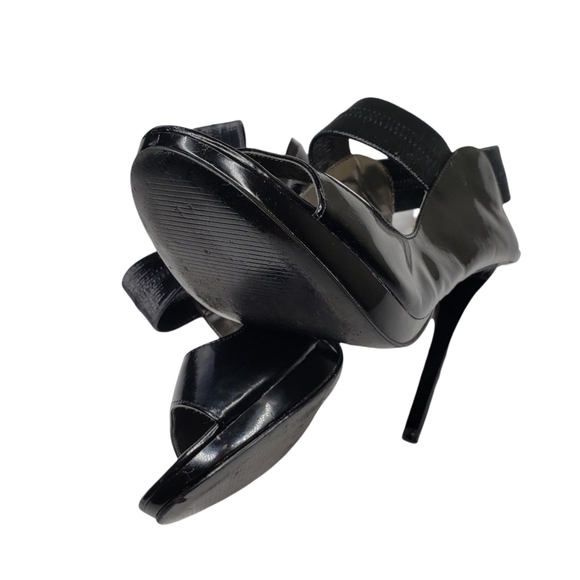 Carlos Santana | Angelic Black Patent Leather Peep Toe Mary Jane Stilettos 7 - Picture 7 of 13